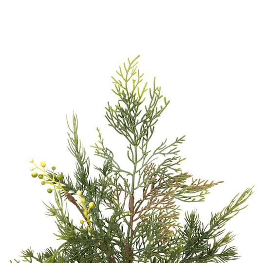 Northlight 20" Unlit Cypress, Berries & Pinecones Artificial Christmas Tree with Burlap Base